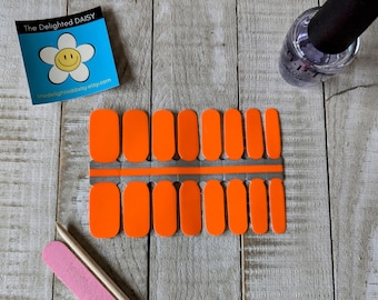 Envolturas de uñas de color naranja neón: pegatinas DIY no tóxicas para decorar uñas