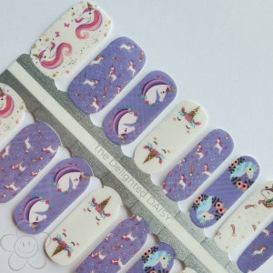 Magical Unicorn Nail Wraps, Nail Strips, Nail Stickers, Nail Art
