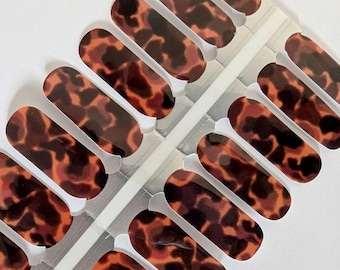 Simply Tortoise Shell Nail Wraps, Nail Strips, Nail Stickers, Nail Art
