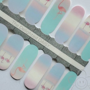 Florida Flamingo Ombre Nail Wraps, Nail Strips, Nail Stickers, Nail Art