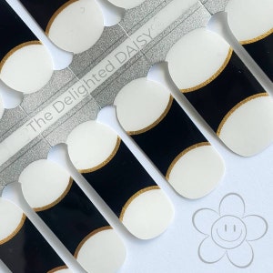 Black & Gold Overlay Nail Wraps: Business French Nail Art
