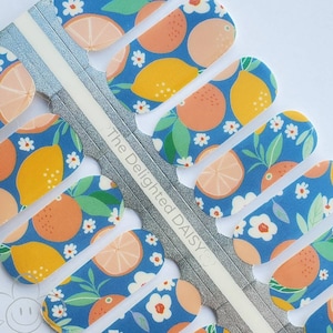 Zomerse citrusnagelfolie, nagelstickers, nailart