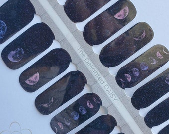 Lunar Phases Nail Wraps, Nail Strips, Nail Stickers, Nail Art
