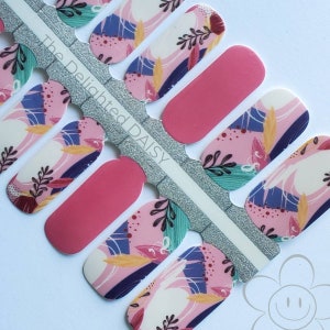 Abstract Pink Paradise Nail Wraps: Easy DIY Nail Art