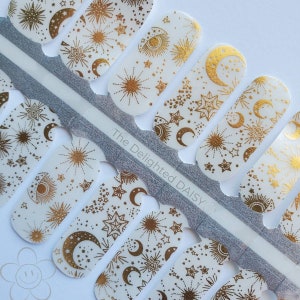 Celestial Sun Overlay Nail Wraps, Nail Strips, Nail Stickers, Nail Art