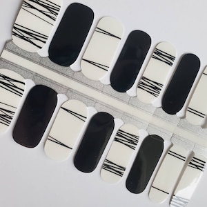 Black Lines Nail Wraps: Transparent Overlay Nail Art Stickers