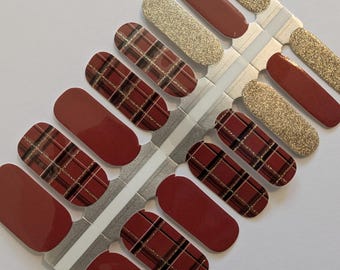 Christmas Plaid Nail Wraps: Easy DIY Nail Art Stickers