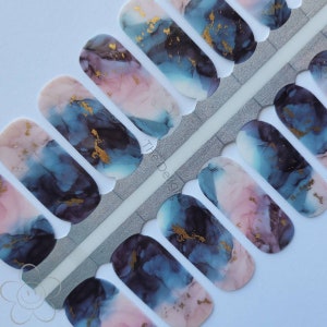 Sunset Marble Nail Wraps, Nail Strips, Nail Stickers, Nail Art