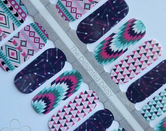 Southwest Boho Vibe Nail Wraps, Nail Strips, Nail Stickers, Nail Art