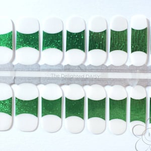 Gorgeous Green French Tips Nail Wraps, Nail Strips, Nail Stickers, Nail Art