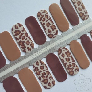 Chocolate Cheetah Wraps, Nail Strips, Nail Stickers, Nail Art