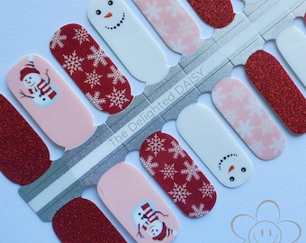 Snowmen Nail Wraps: Winter Nail Art Stickers