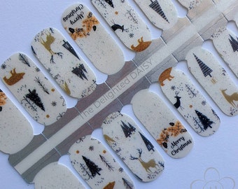 Winter Wonderland Nail Wraps: Christmas Tree Nail Art Stickers