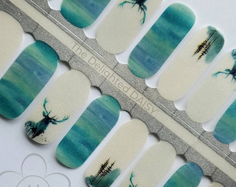 Into the Woods Nail Wraps: Deer & Forest Nail Art Stickers