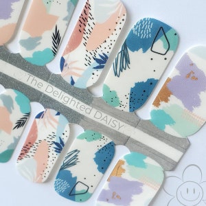 Tropical Abstract Nail Wraps: Boho Nail Art Stickers