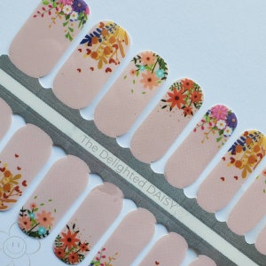 Summer Wild Flowers Nail Wraps, Nail Stickers, Nail Art