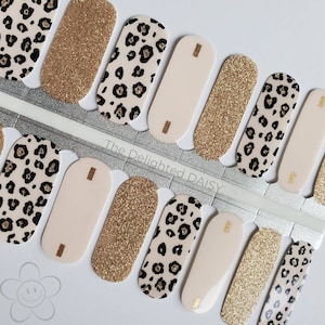 Fancy Cheetah Nail Wraps, Nail Strips, Nail Stickers, Nail Art