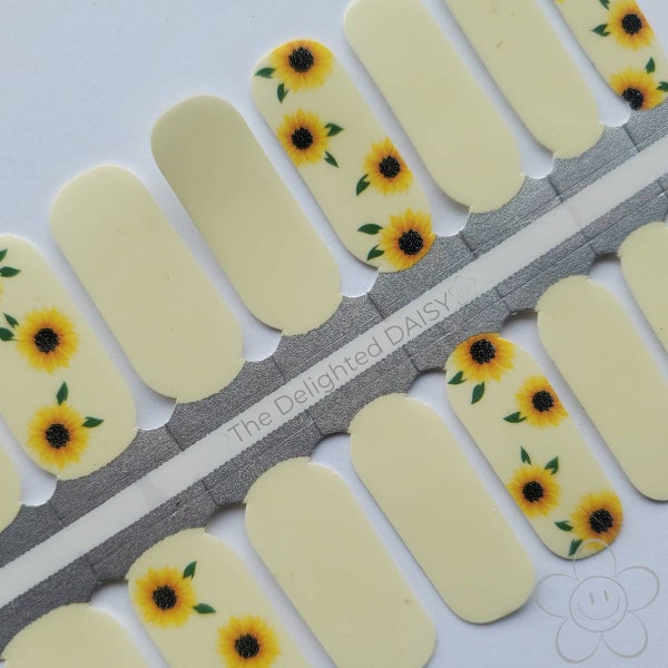 Sweet and Simple Sunflower Nail Wraps, Nail Stickers, Nail Art