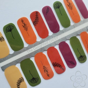 Fall Leaves Nail Wraps: Autumn Nail Art Stickers