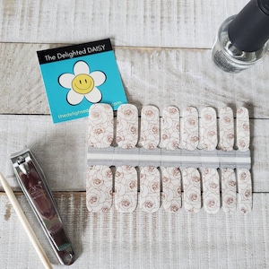 Rose Gold Rosies Transparent Overlay Nail Wraps, Nail Strips, Nail Stickers, Nail Art