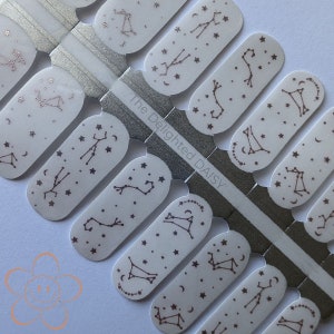 Zodiac Constellation Overlay Nail Wraps, Nail Strips, Nail Stickers, Nail Art