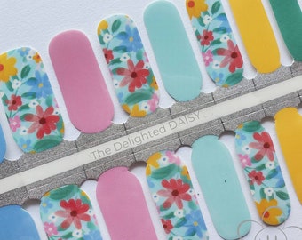 Envolturas de uñas primaverales, tiras de uñas, pegatinas para uñas, decoración de uñas