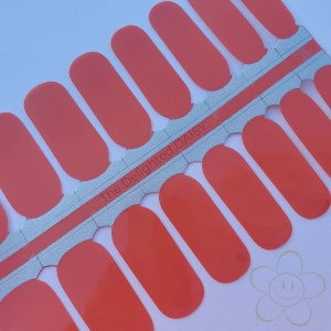 Deep Orange Nail Wraps: Non-Toxic Nail Art Stickers