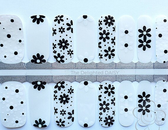 Dainty Daisy Transparent Overlay Nail Wraps, Nail Strips, Nail