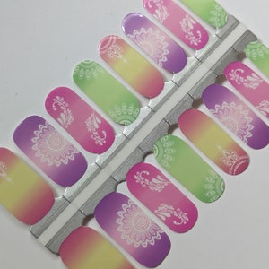 Colorful Mandala Nail Wraps: Easy DIY Nail Art