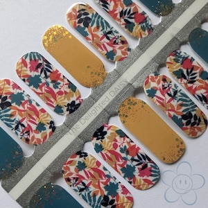 Colorful Fall Nail Wraps, Nail Strips, Nail Stickers, Nail Art