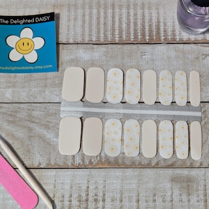 Daisy Nail Wraps: Off White Transparent Nail Stickers