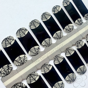 Spider Web French Tip Nail Wraps, Nail Stickers, Nail Art