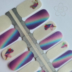 Ombre Unicorn Nail Wraps: Non-Toxic Nail Art Stickers