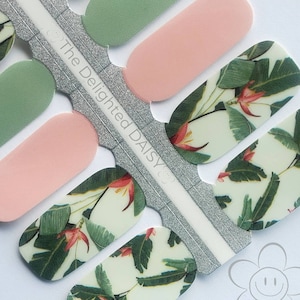 Bird of Paradise Nail Strips, Nail Stickers, Nail Art