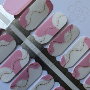 Abstract Pink Squiggles Nail Wraps: Transparent Overlay Nail Art