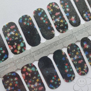 New Years Sparkle Nail Wraps, Nail Strips, Nail Stickers, Nail Art