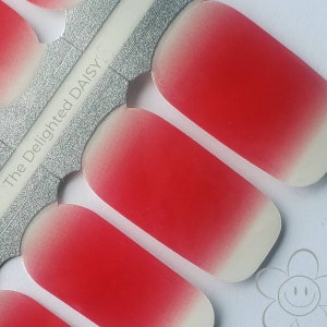 Red Ombre Nail Wraps: Non-Toxic Nail Art Stickers