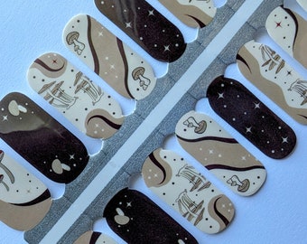 Magical Mushroom Nail Wraps: DIY Nail Art Stickers