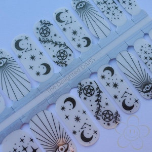 Tarot and Moon Gold Overlay Nail Wraps, Nail Strips, Nail Stickers, Nail Art