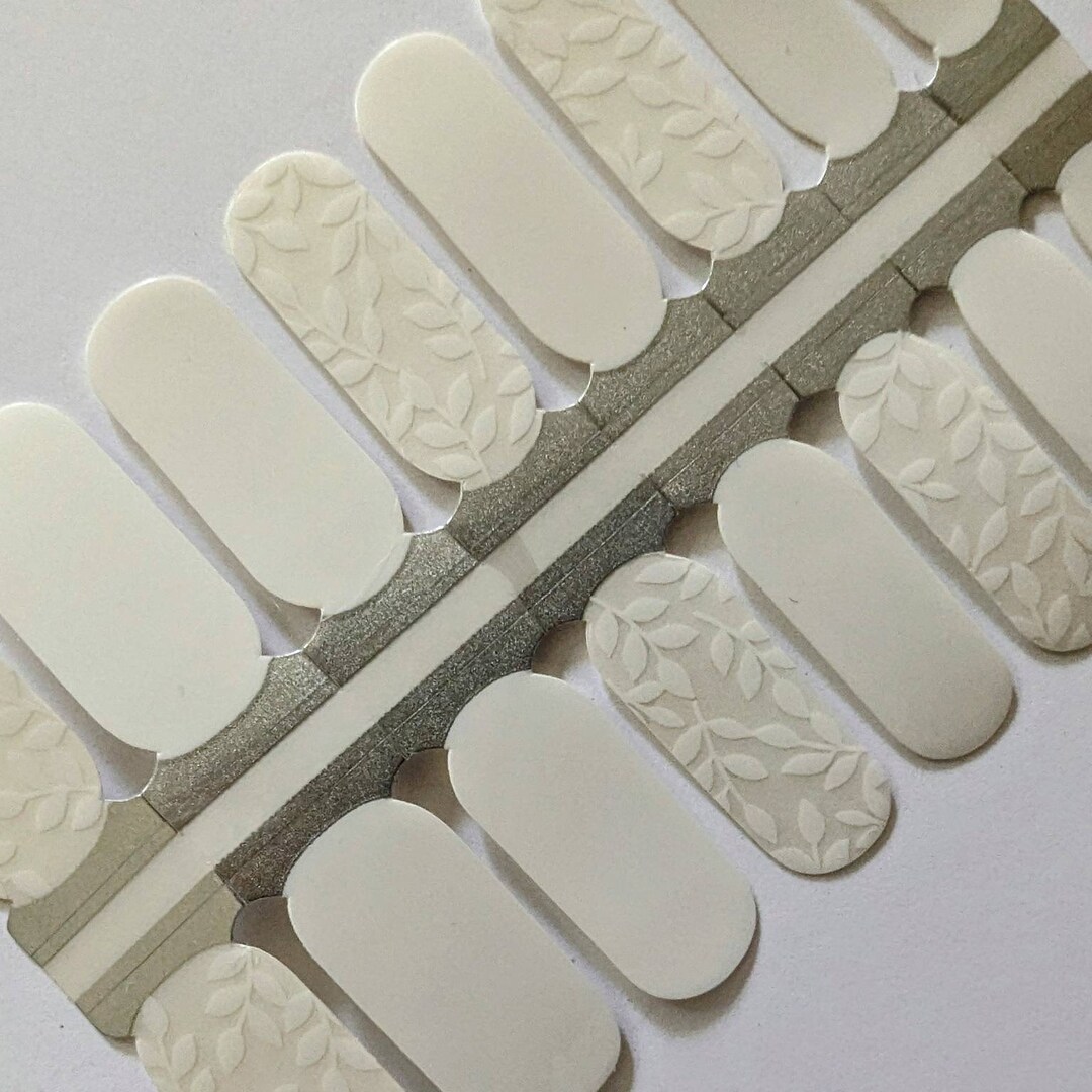 White With Vines Transparent Overlay Nail Wraps, Nail Strips, Nail ...