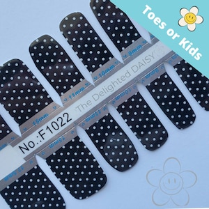 Nagelfolie met zwarte stippen: nailartstickers kinderformaat