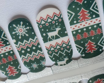 Reindeer Christmas Nail Wraps: Holiday Nail Art Stickers
