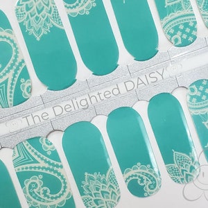 Turquoise Paisley Nail Wraps: DIY Nail Art Stickers