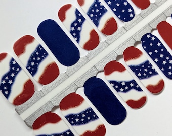Adesivos de Nail Art Patriotic USA: Estrelas e Listras