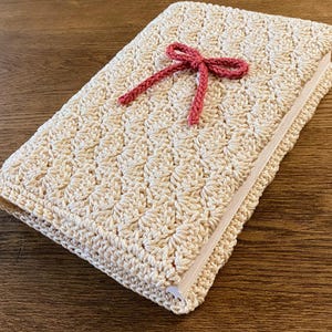 Crochet Bible Cover – Shell-Stitch Pattern with a BOW, Handmade, Cotton, Customizable, Variety of Colours