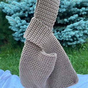 SAC JAPONAIS AVEC NOEUD AU crochet - Sac à main en coton fait main