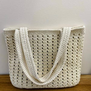 Sac fourre-tout au crochet - Boho chic, fait main, coton, tailles et couleurs personnalisables