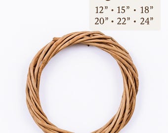 Grapevine Wreath Base | Rustic Wreath Form | Natural Grapevine Ring | DIY Wreath Supply | Craft Wreath Base | Organic Circle 12" to 24" Size