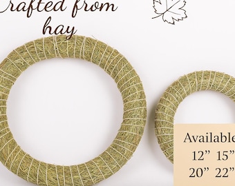 Hay Wreath Base | Natural Straw Wreath Form | DIY Wreath Ring Crafts | Rustic Round Base | Multiple Sizes for Home Decor | 12" to 24" Sizes