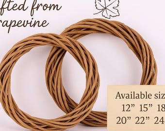 Grapevine Wreath Form | Natural Wreath Base for DIY Decor | Rustic Wreath Ring for Front Door | Handmade Wreath Supply | 12&quot; to 24&quot; Sizes